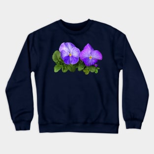 Pale Purple and White Pansy Couple Crewneck Sweatshirt